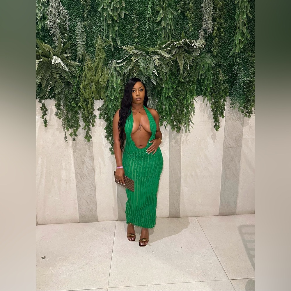 Vibrant Green Halter Dress